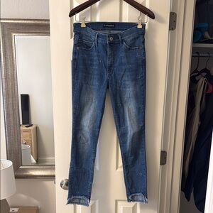 Express Women's Distressed Blue Ankle Jeans